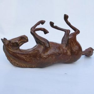 Rollend paardje - brons, ca 25 cm lang
